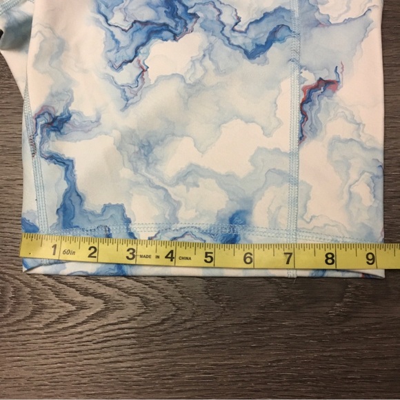 A Core Shorts Womens 2XL Pull On Active Athletic Pockets Blue Tie Dye Marble - Picture 10 of 10